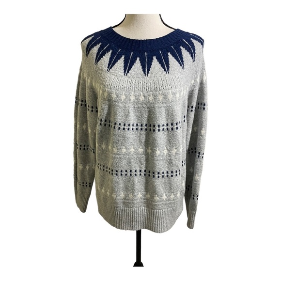 Banana Republic womens pullover crew neck Nordic style sweater size Large - Picture 8 of 9